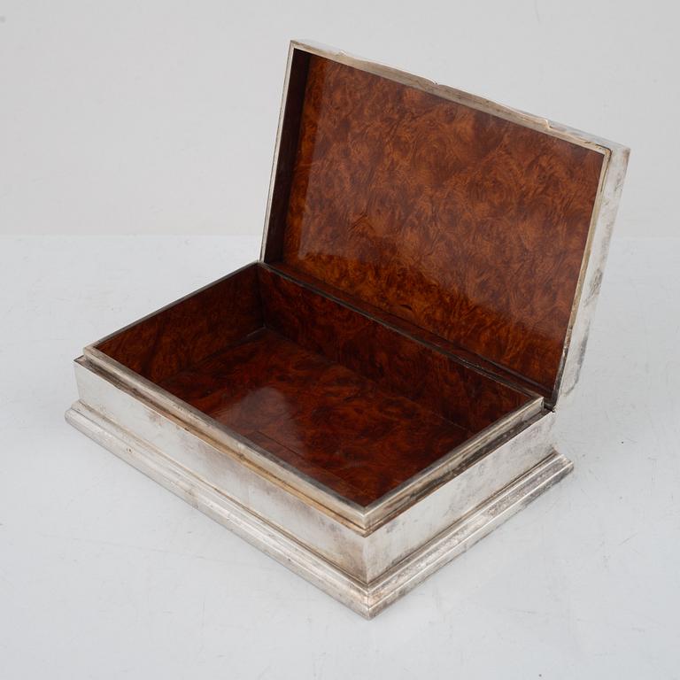 Cigarette case and box, sterling silver, Thailand.