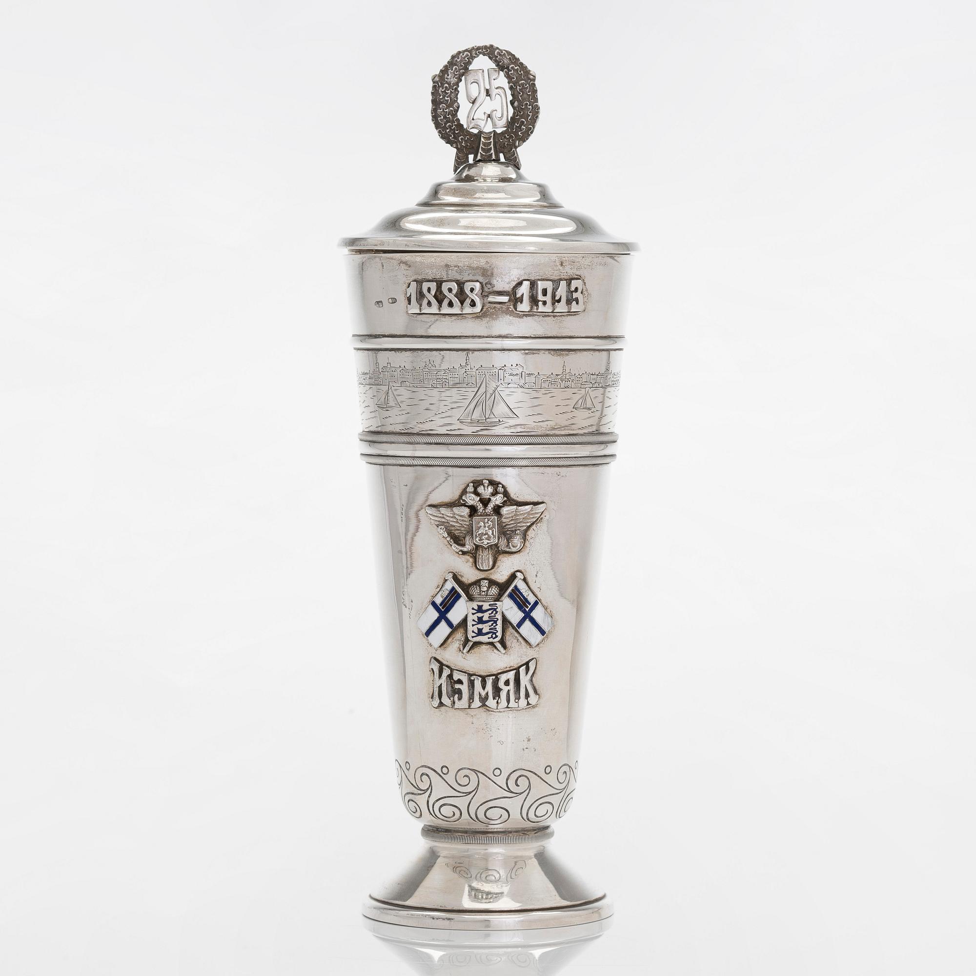A 25-year anniversary sailing silver cup, 1888-1913, unidentified master, St. Petersburg, circa 1910.
