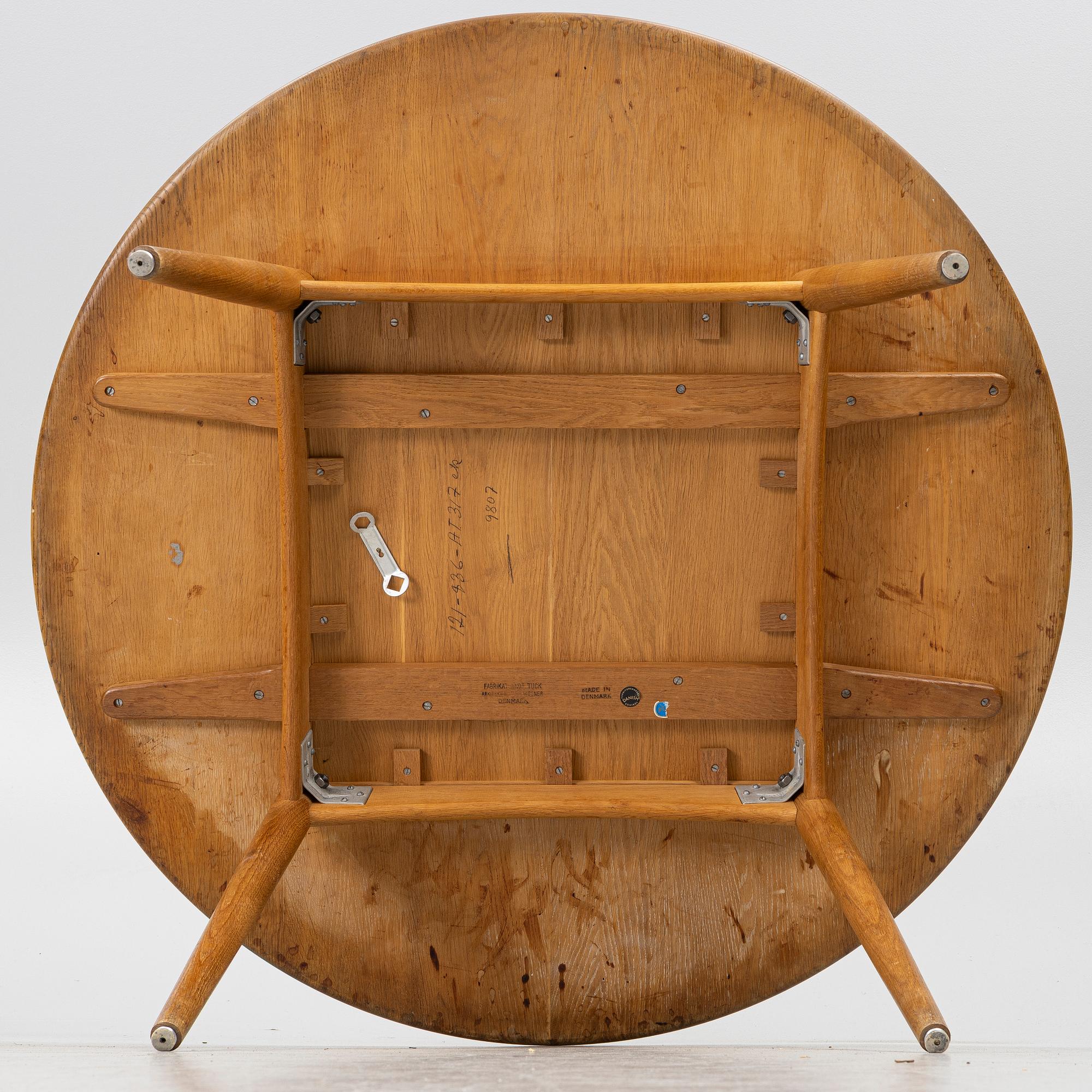 Hans J. Wegner, dining table, Andreas Tuck, Denmark, 1960s.