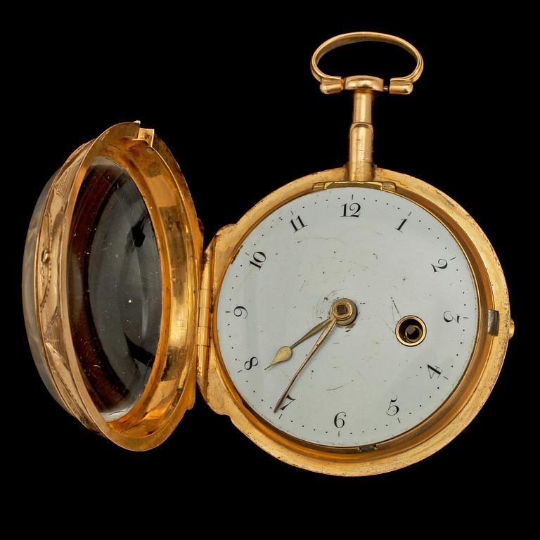 FICKUR, doublé, märkt IPIG, 1800/1900-tal. Vikt 69 g.
