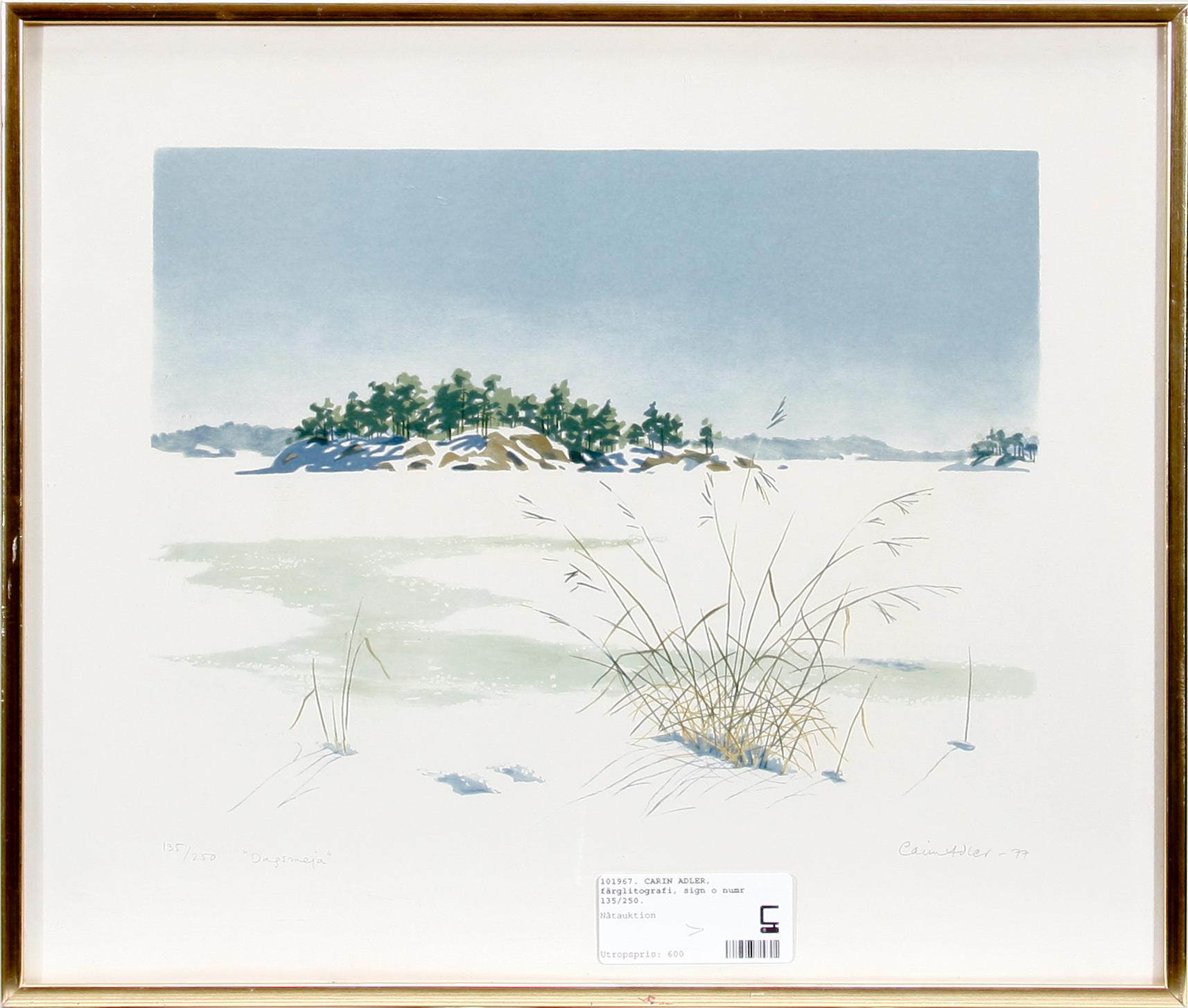 CARIN ADLER, färglitografi, sign o numr 135/250.