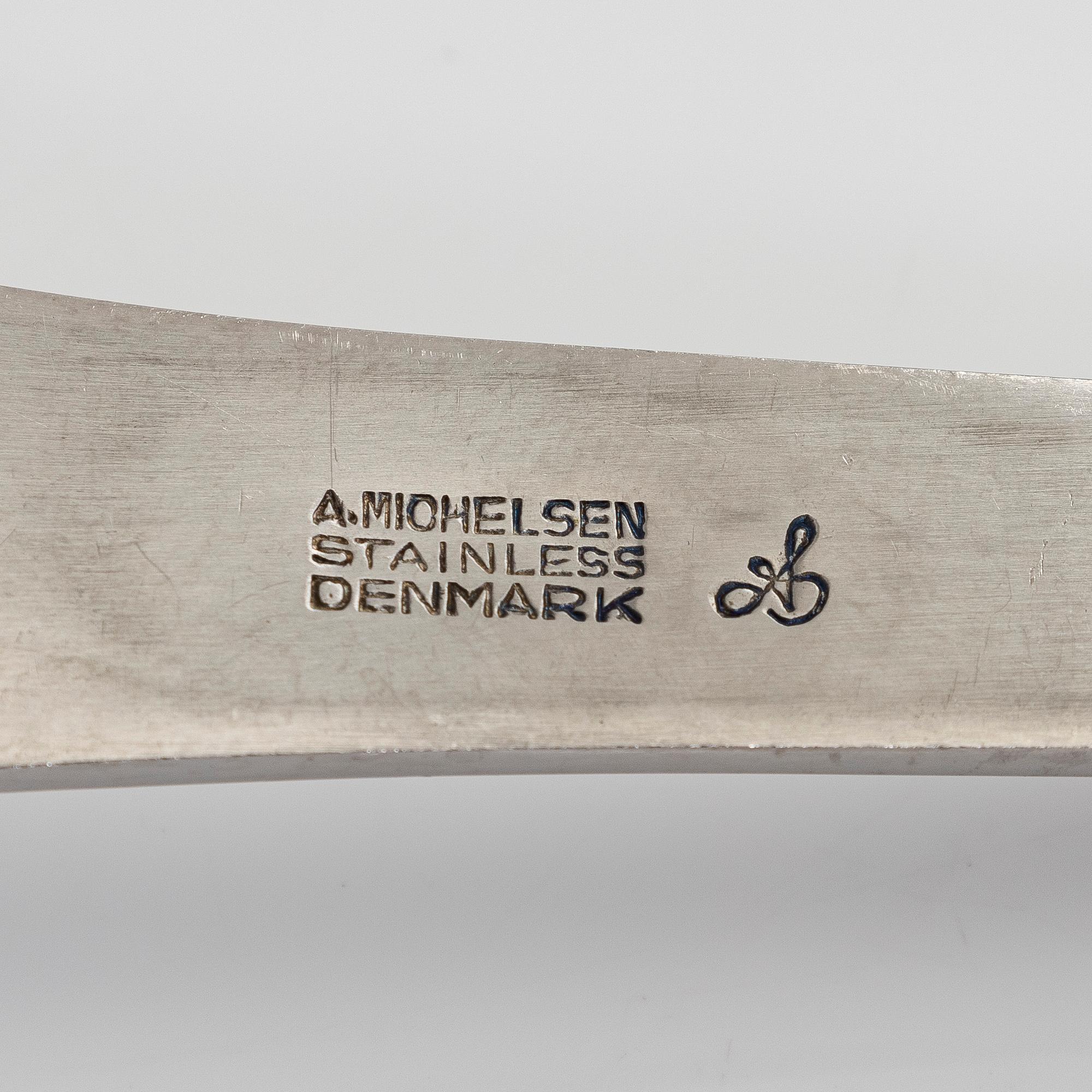 Arne Jacobsen, a 46 piece cutlery set  'AJ-bestick' A. Michelsen and Georg Jensen, Denmark.
