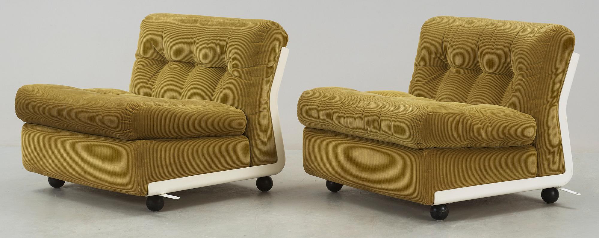 FÅTÖLJER, ett par, "Amanta", Mario Bellini för C&B, Italien, 1970-tal.