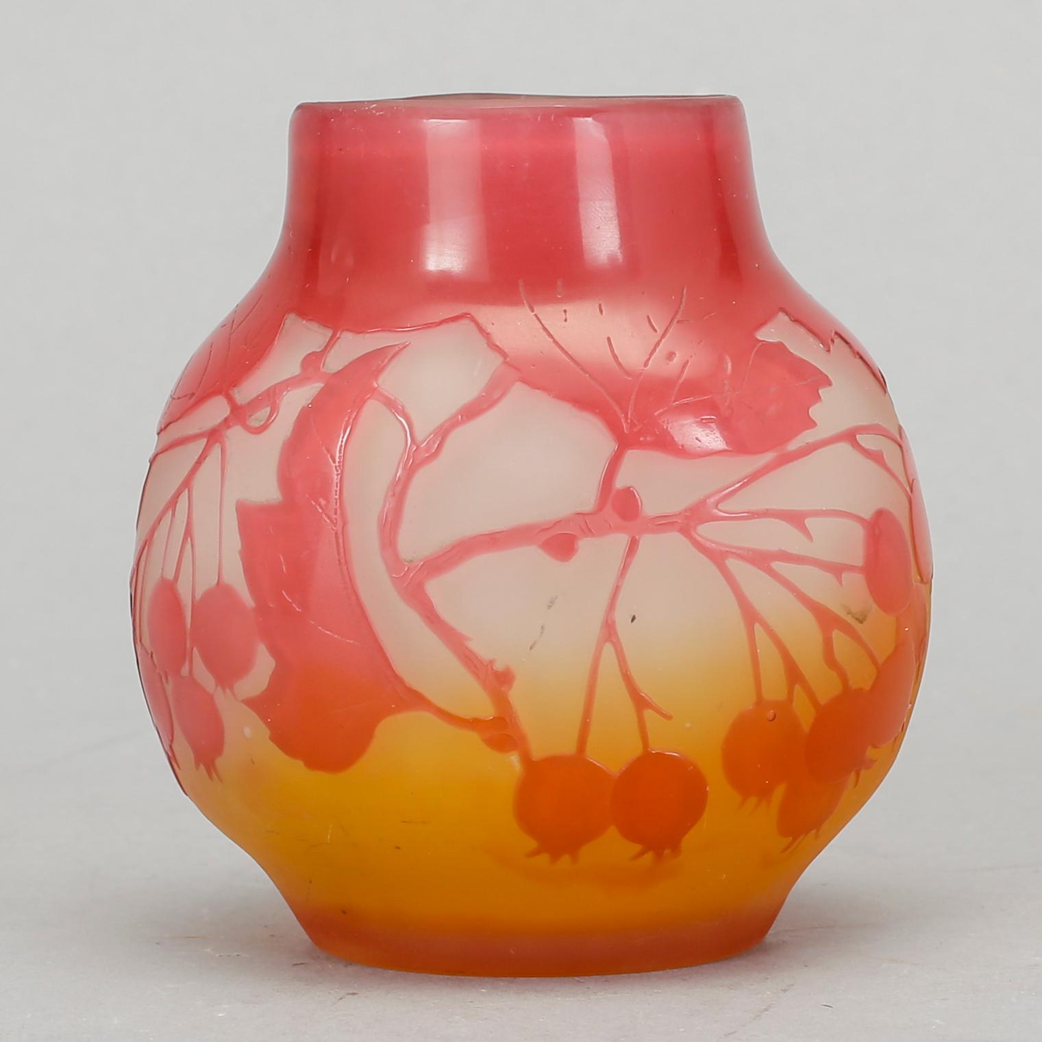VAS, glas. Emile Gallé, Nancy, Frankrike, 1900-talets början.