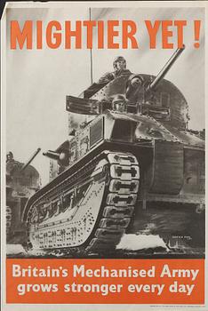 KRIGSAFFISCHER, 7 st, bla Mightier yet!, England 1940-tal.