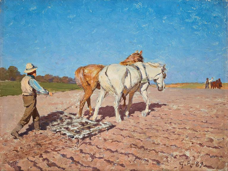 Gustaf Ankarcrona, "Markplöjning" (Plowing the fields).