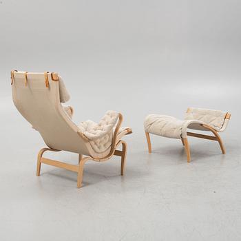 Bruno Mathsson, fåtölj med fotpall, "Pernilla", Dux.