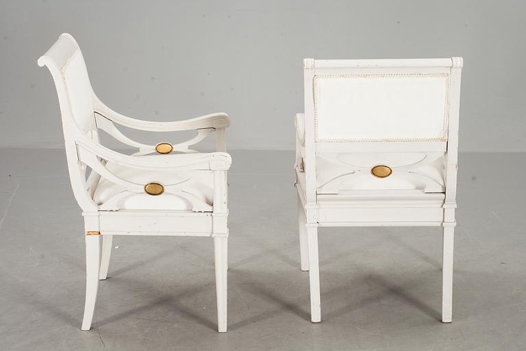 KARMSTOLAR, ett par, empirestil, 1900-talets första hälft.