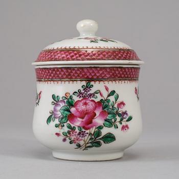 A group of six famille rose custard cups with covers, Qing dynasty, Qianlong (1736-95).