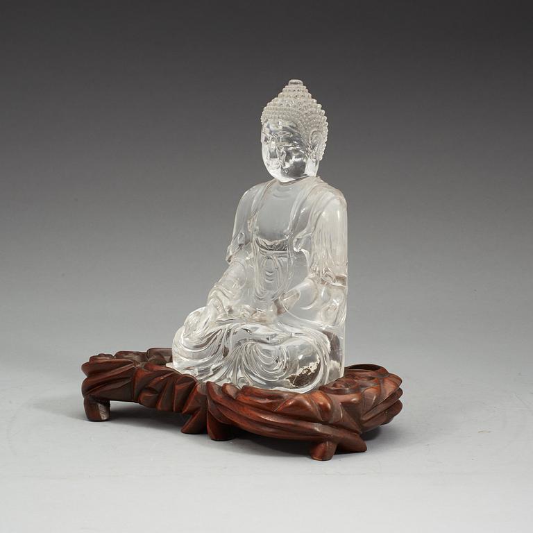 BUDDHA, bergkristall. Qingdynastin (1644-1912).