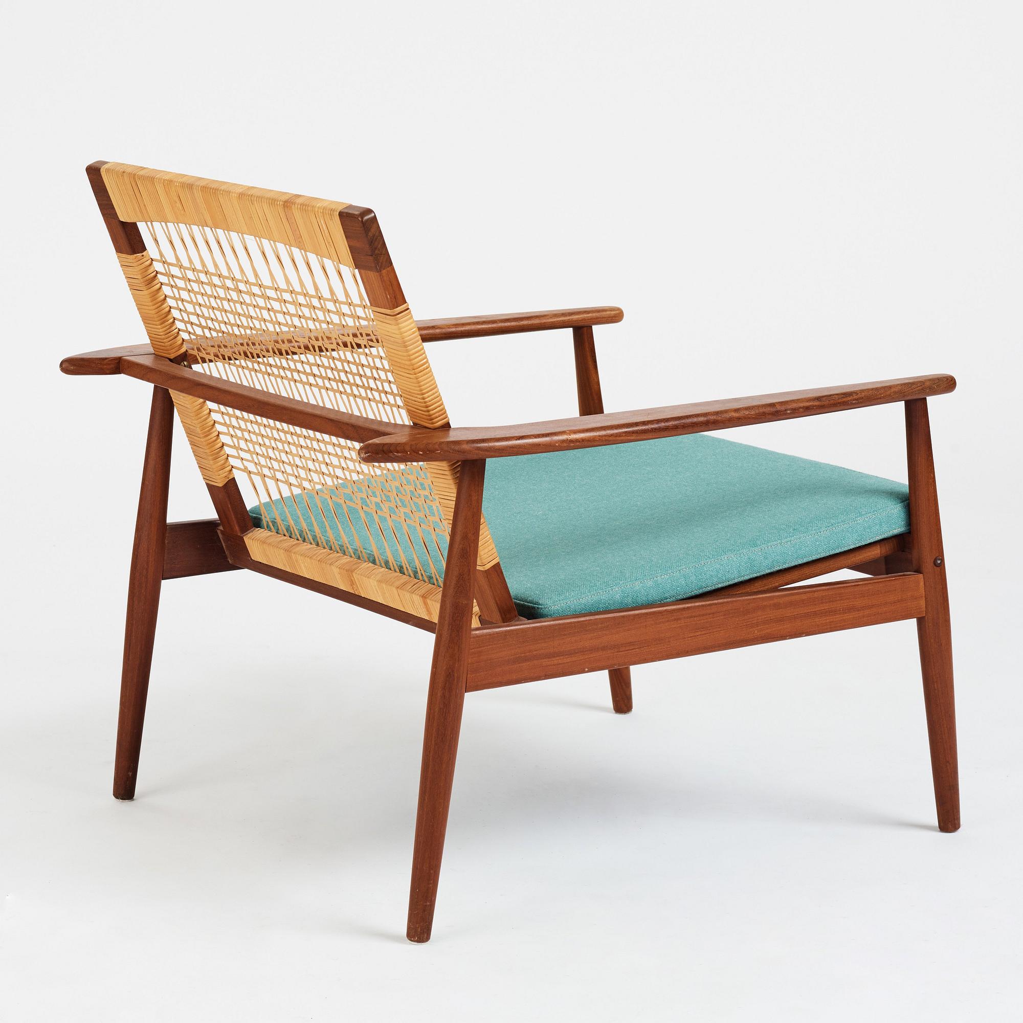 Hans Olsen, a model 519 teak easy chair for Juul Kristensen, Denmark, 1950's.