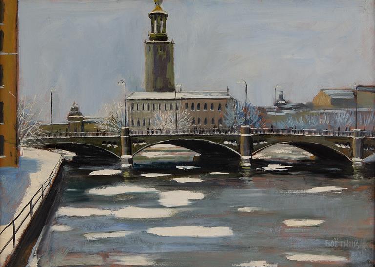 Lars Boëthius, oil on panel, signed.
