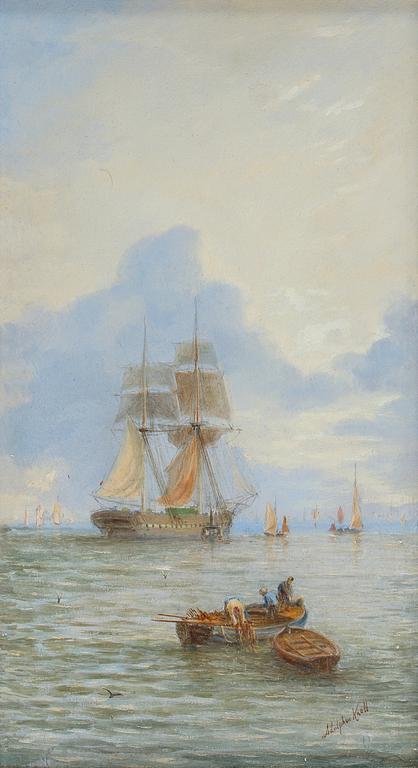 Adolphus Knell, a pair. Signed. Panels, 39 x 21 cm each.