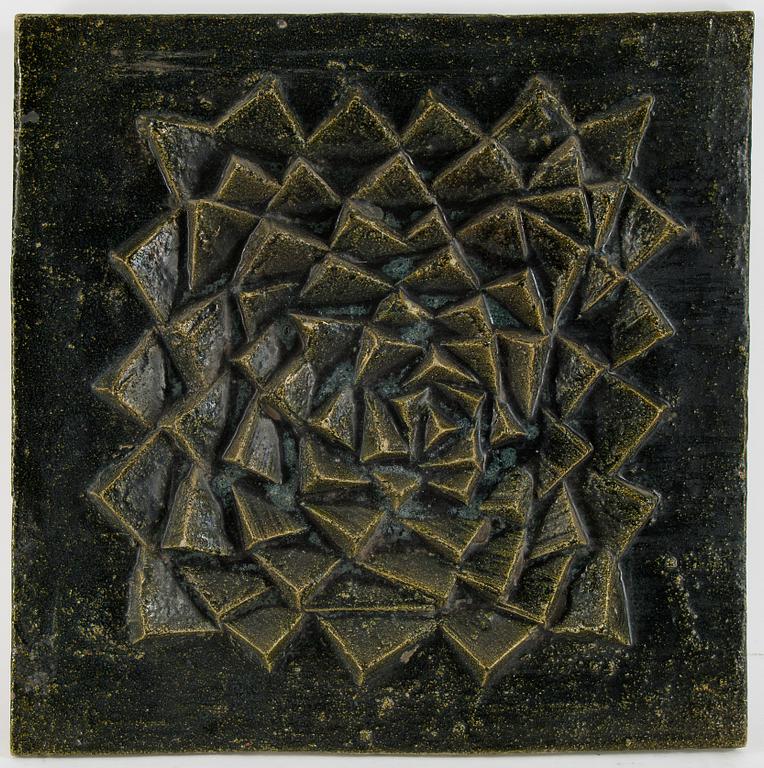 A stoneware wall relief by Stig Lindberg, not signed.