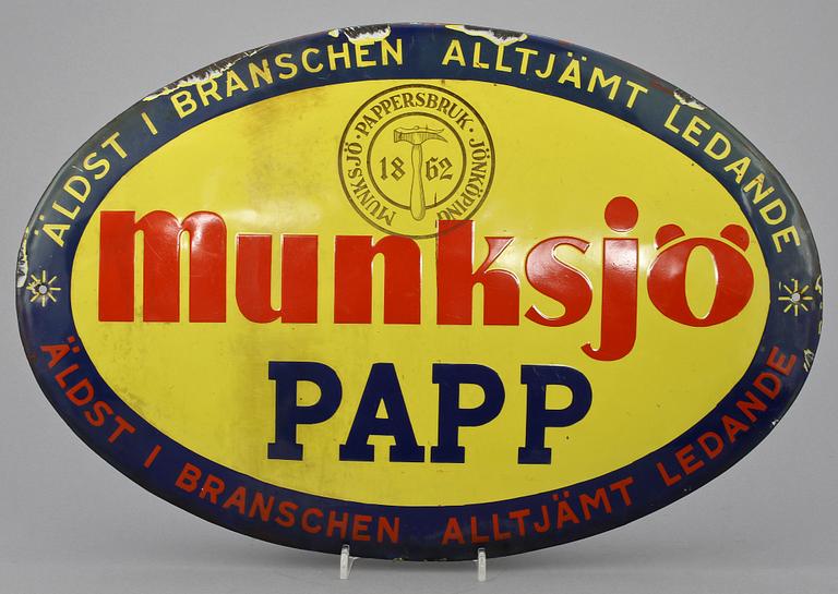 EMALJSKYLT, "Munksjö papp", omkring 1900-talets mitt.