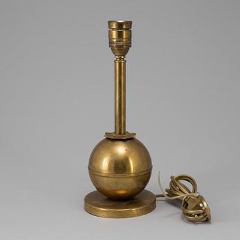 a brass table lamp probably made by Elis Bergh for CG Hallberg, Stockholm, 1920/30s.