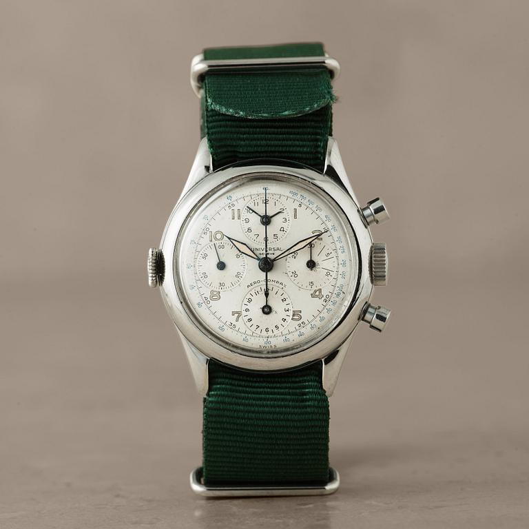 UNIVERSAL, Genève, Aero-Compax, chronograph, wristwatch, 35 mm,