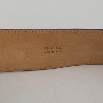 PRADA, a leather belt, size 75/30.