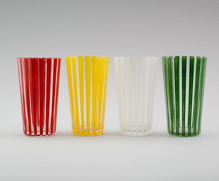 GLAS, 10 st, "Strikt", Bengt Orup, Johansfors, 1950-tal.