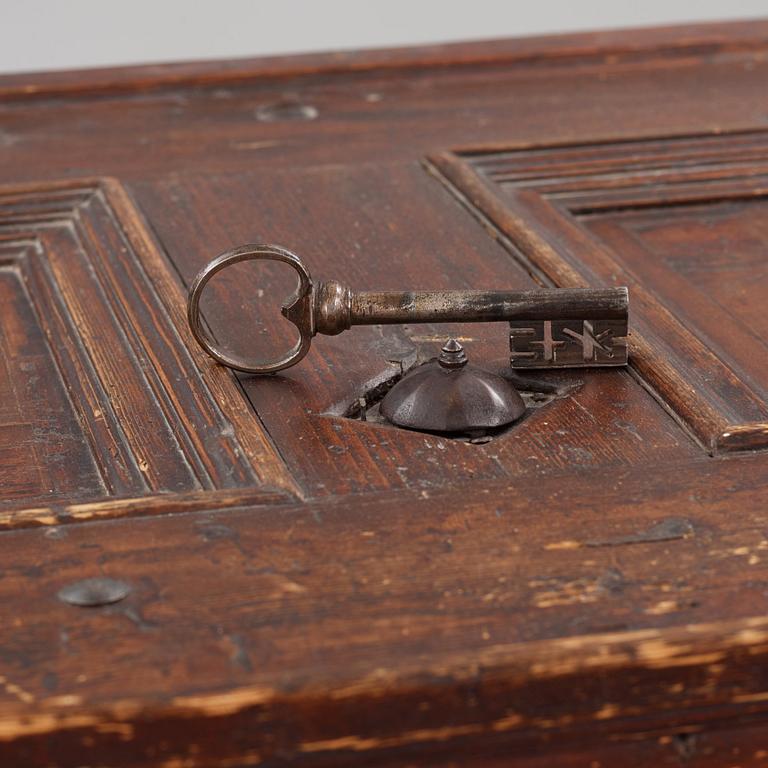 A Swedish baroque marquetry chest, later part of the 17th century,