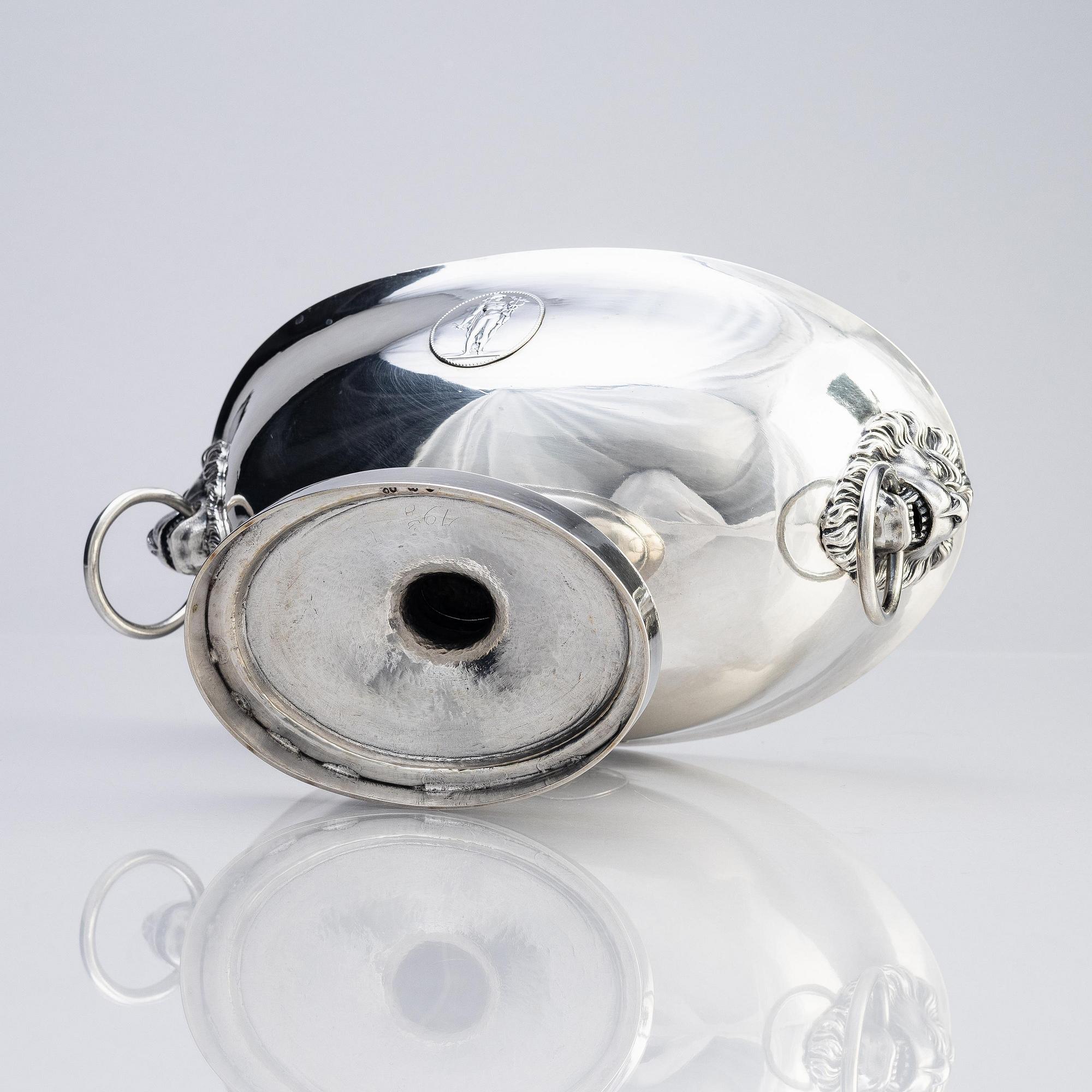 Simson Ryberg, uppsatsskål, silver, Stockholm 1796. Sengustaviansk.