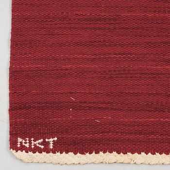 CARPET. Flat weave. 231,5 x 158 cm. Signed NKT.