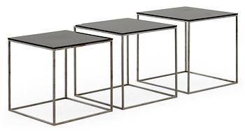 630. A Poul Kjaerholm 'PK-71' set of occasional tables, E Kold Christensen, Denmark.