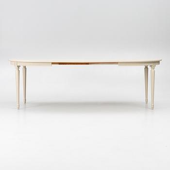 A dining table with 10 chairs, Gustavian Style dining suite, second half of the 20th century.