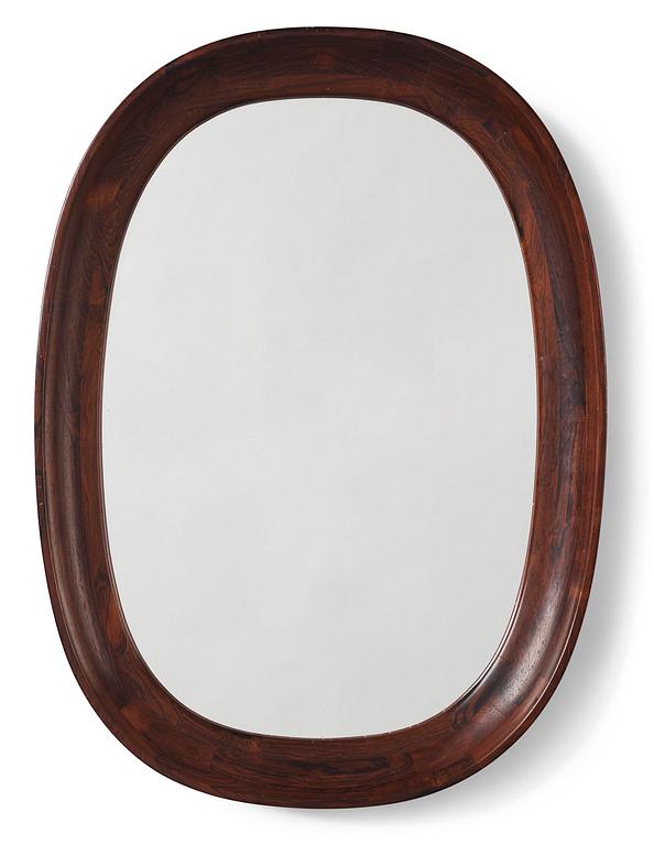 Carl Malmsten, a rare rosewood mirror, Sweden, 1950s.