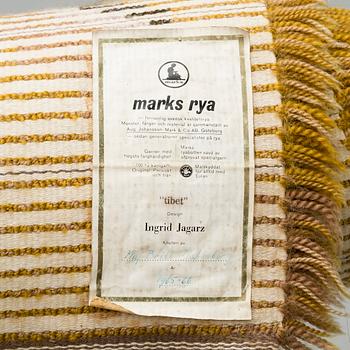INGRID JAGARZ, rya, Marks rya, 1960-tal. Ca 200x150 cm.