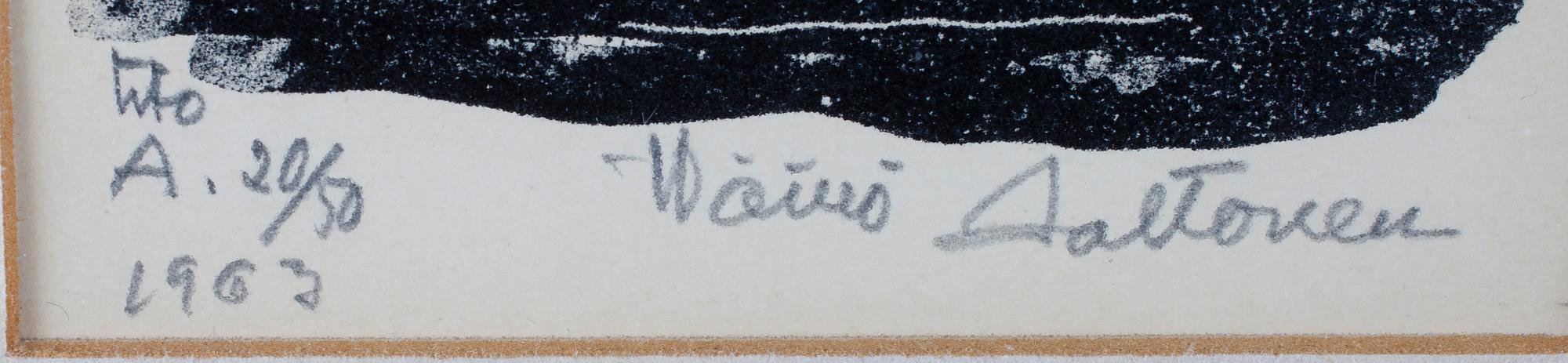 WÄINÖ AALTONEN, litografi, signerad och daterad 1963.