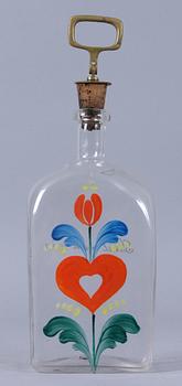 BRÄNNVINSFLASKA, glas, 1800-talets slut.
