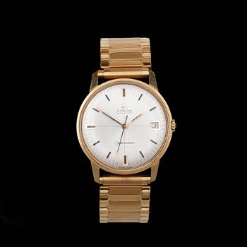 ARMBANDSUR, herr, 18k guld, Omega Seamaster, Automatic, 1950-tal.