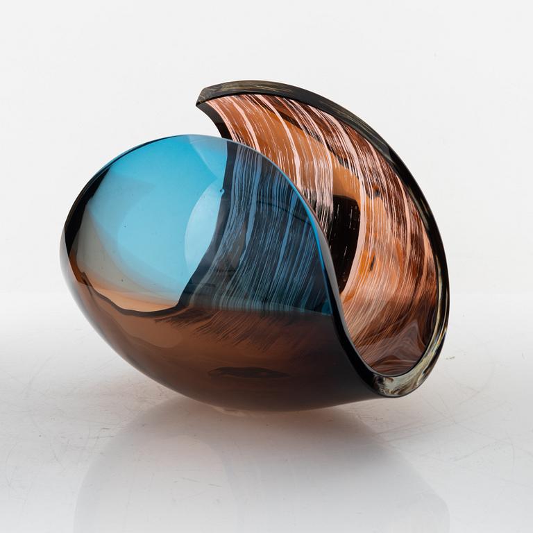 Lena Bergström, a 'Planets' glass sculpture/bowl from Kosta Boda, Sweden. Signed and numbered 8/500.