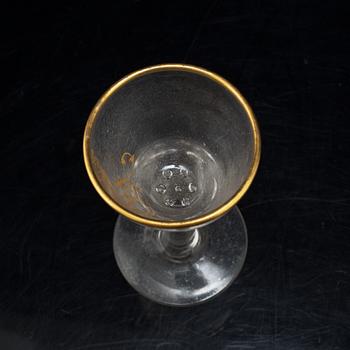 A pair of 18th Century wine glasses.