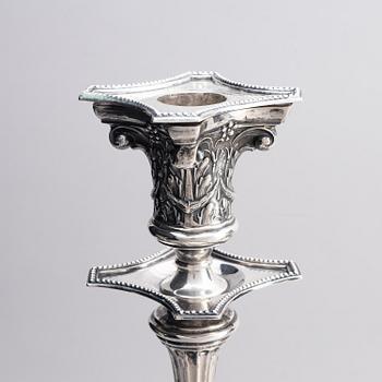 A pair of Swedish late 19th century silver candelabras, marks of Carl Fredrik Carlman (Ryno Carlman), Stockholm 1899.