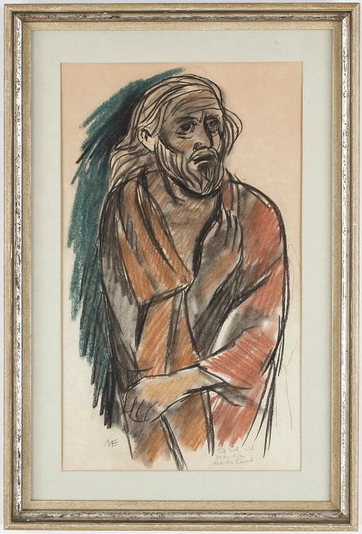 MARTIN EMOND, pastell, signerad med dedikation.