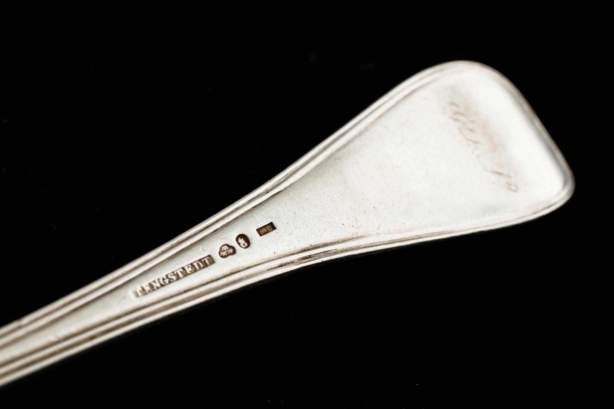15 pieces of swedish 19th century silver cutlery. Weight 890 gram.