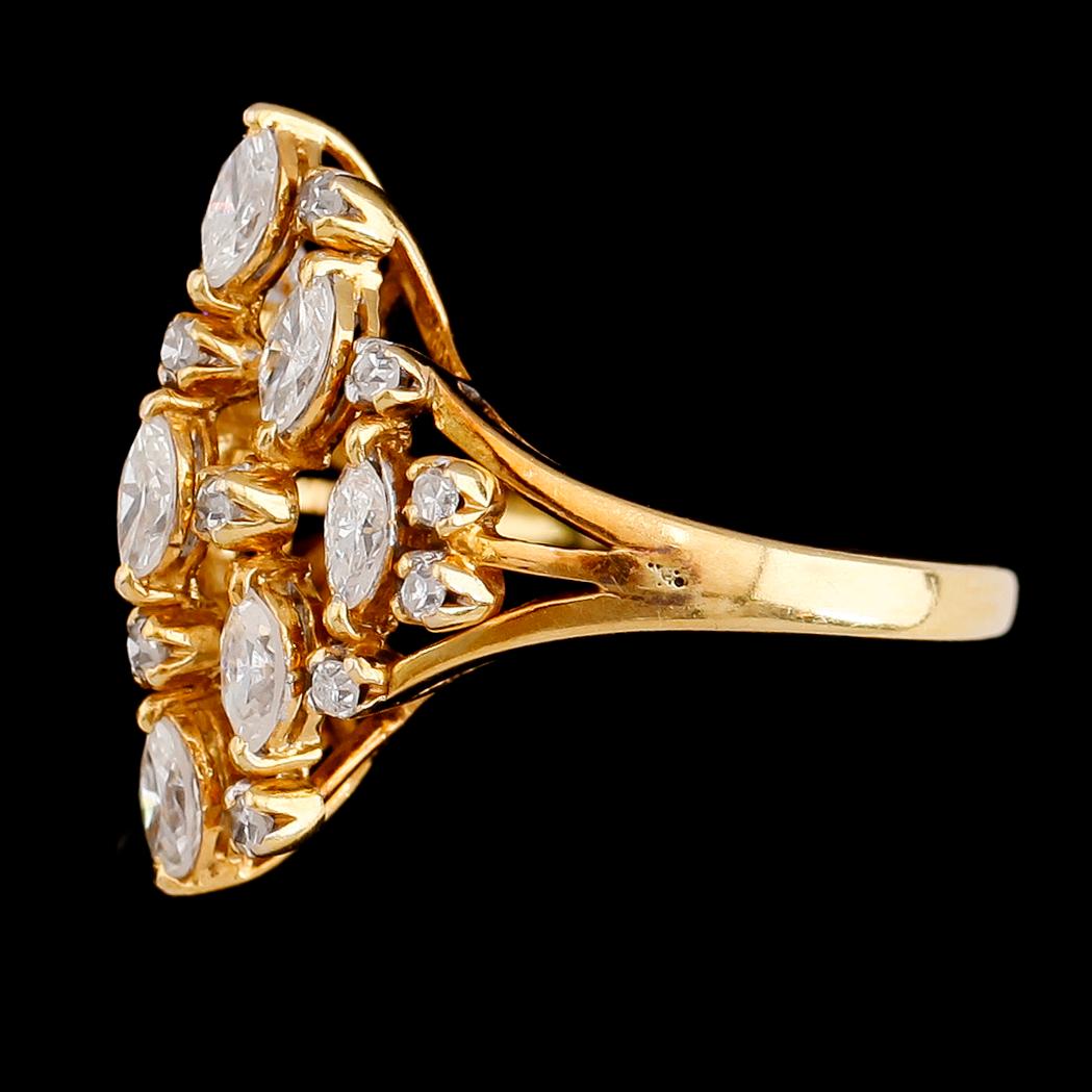RING, 14K guld, diamanter tot ca 1.50 ct.