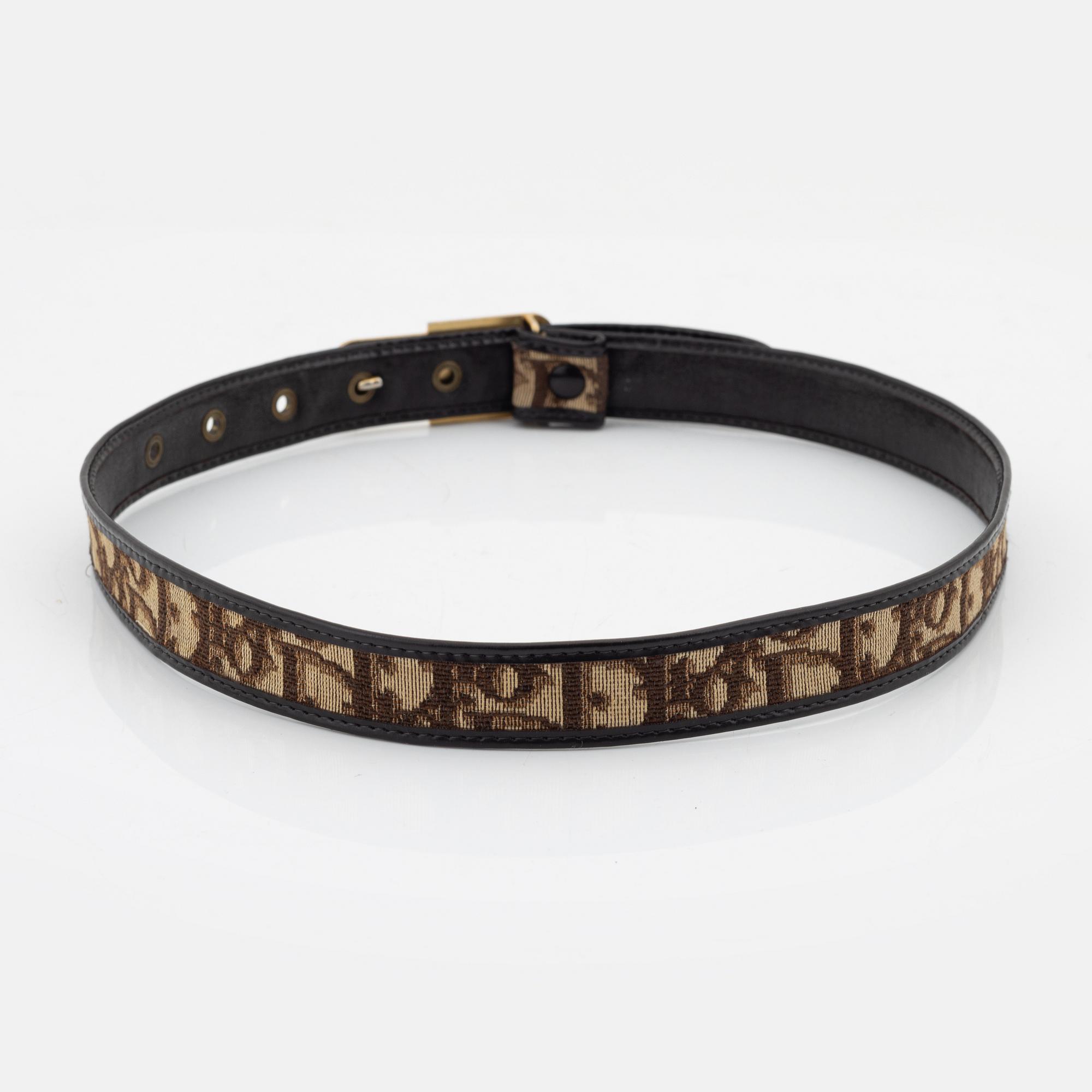 Christian Dior, a monogram canvas belt, size 70.