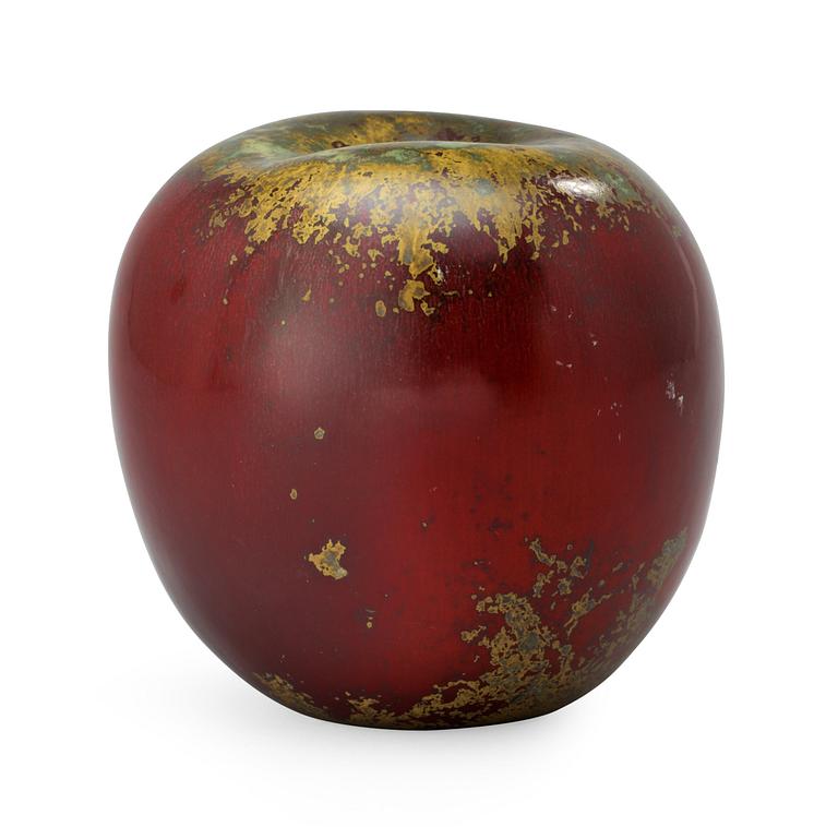 A Hans Hedberg faience apple, Biot, France.