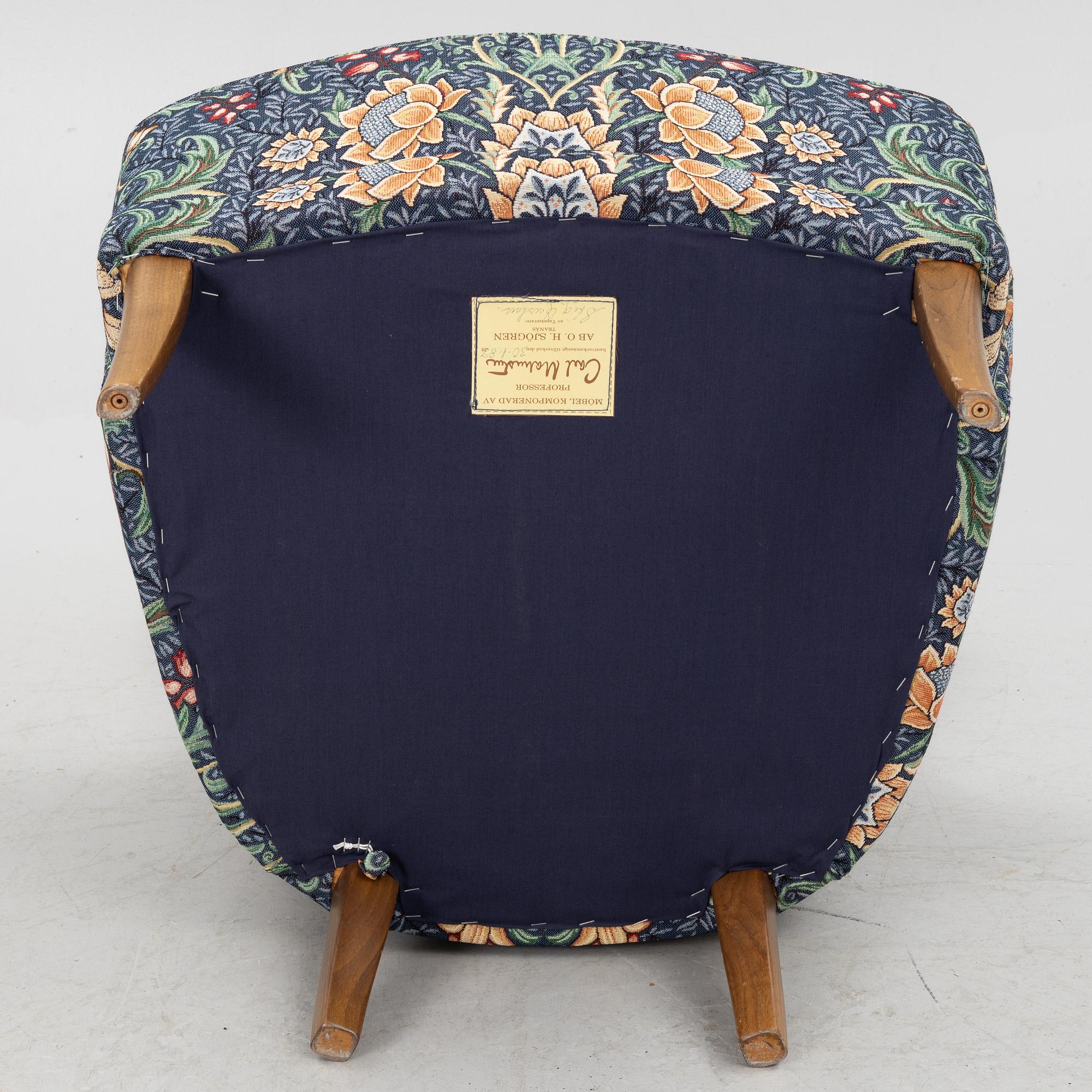 Carl Malmsten, a 'Farmor' armchair, AB. O.H. Sjögren, Tranås, 1987.