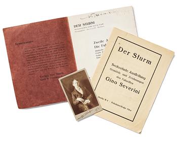 487. Exhibition catalogues from Der Sturm (2) and a photo depicting Gösta Adrian-Nilsson (GAN).