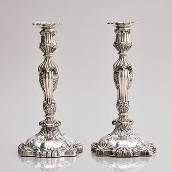 TJ & N Creswick, ljusstakar, ett par, silver, Sheffield, England, 1840.