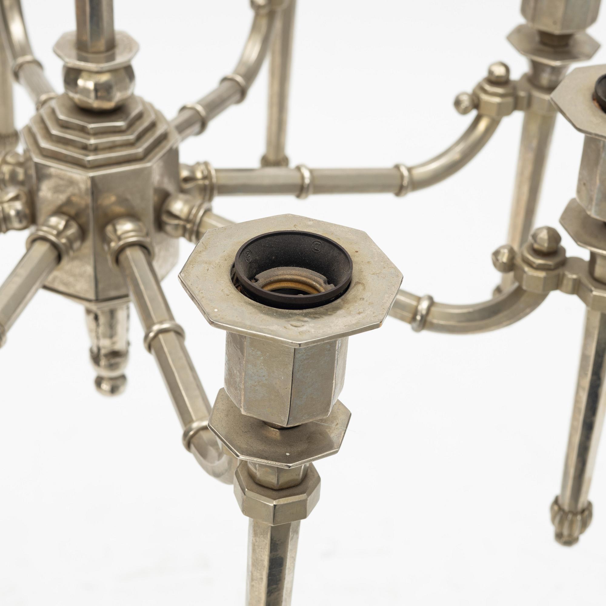 Hans Rasmussen, a pair of chandeliers, Hudevad Smedje, Denmark 1920s ...