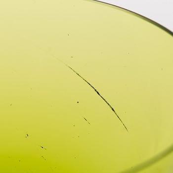 SAARA HOPEA, six glass dessert bowls, AND KAJ FRANCK, a glass bowl, Notsjö, 1950s/60s.