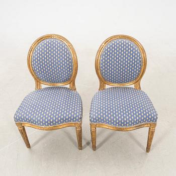 A pair of Gustavian chairs circa 1800.