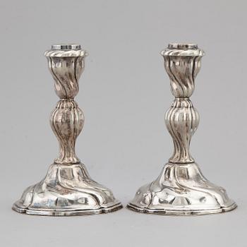 A pair of silver candlesticks, Norway, mid 20th Century.