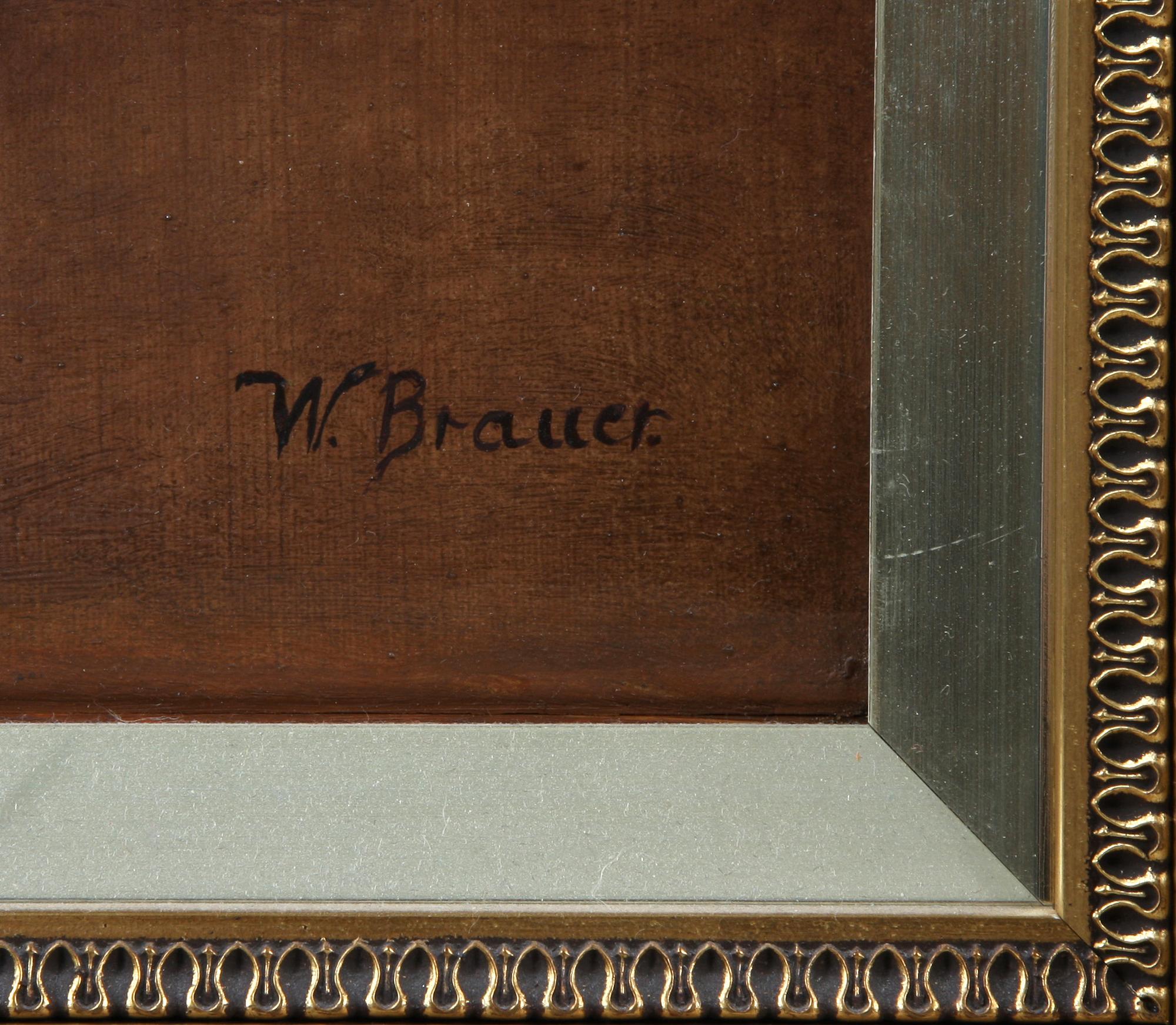OKÄND KONSTNÄR, olja på duk, sign W. Brauer, 1800-talets slut.
