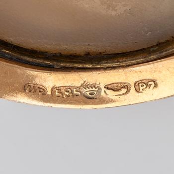 Hänge/brosch, 14K guld med snäckskalscamé.